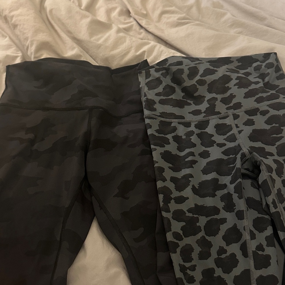 Lululemon lot of 2. Leopard and camo grey/black.
